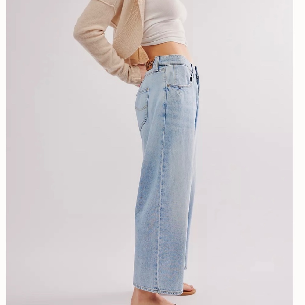 Lee Button-Fly Ankle Jeans, Brightest Day, size 27